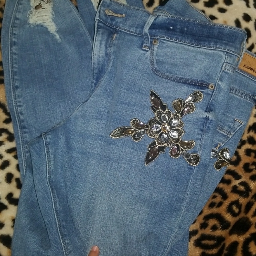 Chunky jeweled jeans